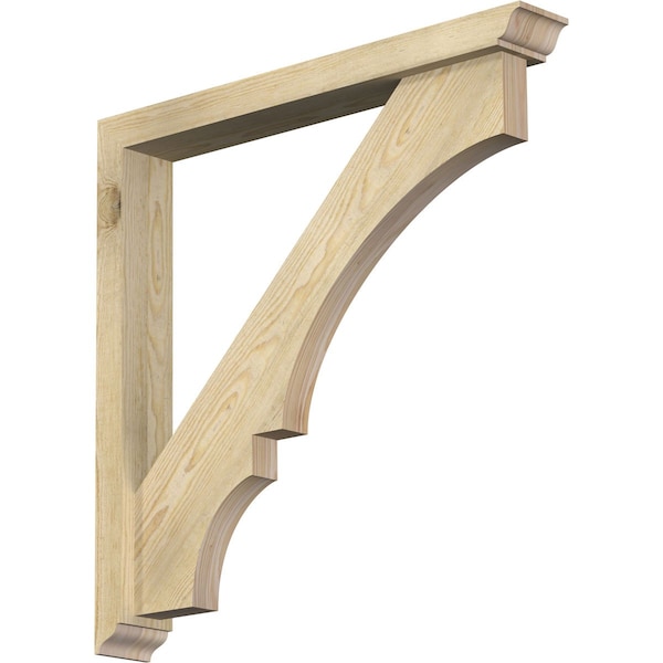 Ekena Millwork Balboa Traditional Rough Sawn Bracket w/ Offset Brace, Douglas Fir, 4"W x 30"D x 30"H BKT0402X30X30BOA01RDF - main
